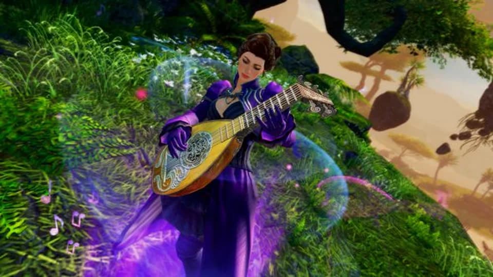 A troubadour wielding musical magic with the help of their illusory instruments.