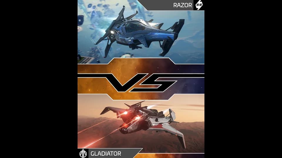 RAZOR VS GLADIATOR - Star Citizen | star citizen ship showdown 2955 elite eight, star citizen free fly event august 2025